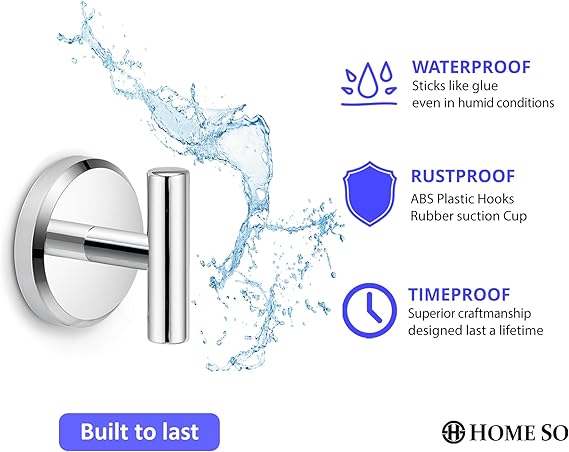 Chrome - HOME SO Suction Cup Hooks T Shape