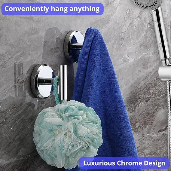 HOME SO Suction Cup Hooks T Shape - Chrome